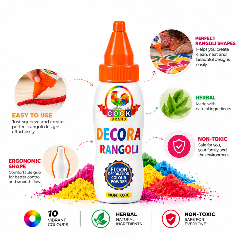 Decora Rangoli Easy Bottle features