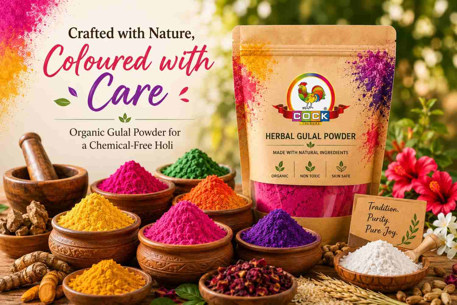 Organic Gulal Powder for Chemical-Free Holi